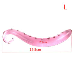 Pink Curved Glass Tentacle Dildos L Size