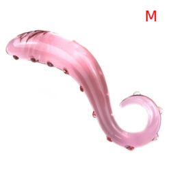 Pink Curved Glass Tentacle Dildos M