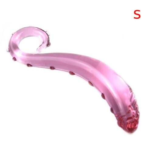 Pink Curved Glass Tentacle Dildos S