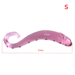 Pink Curved Glass Tentacle Dildos S Size