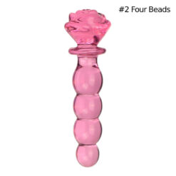 Pink Rose Glass Beaded Dildos Four Beads1