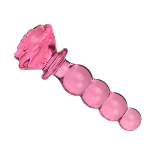 Pink Rose Glass Beaded Dildos Four Beads2