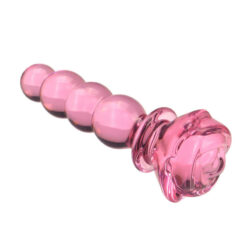 Pink Rose Glass Beaded Dildos Four Beads3