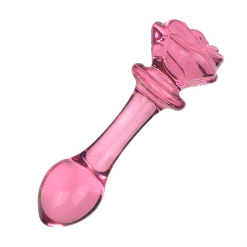 Pink Rose Glass Beaded Dildos Single Bead2
