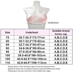 Plus Size Lace Pocket Bra For Breast Forms Size Chart