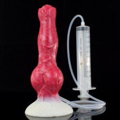 Squirting Dog Knot Dildo With Enema Kit Dildo With Syringe