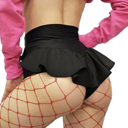 Femboy Bubble Butt Super Mini Skirt With Panty Black Model2
