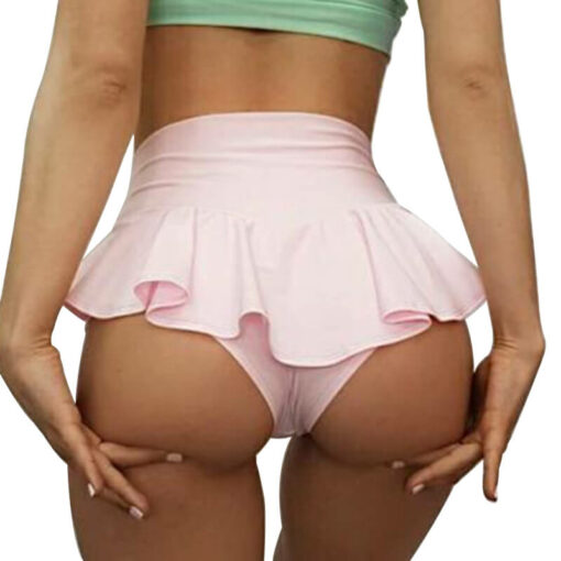 Femboy Bubble Butt Super Mini Skirt With Panty Pink