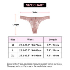Full Lace Stretch Femboy Thong Size Chart
