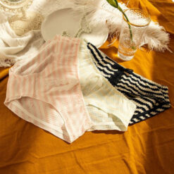 Girlie Striped Cotton Bikini Panties Multi Colors