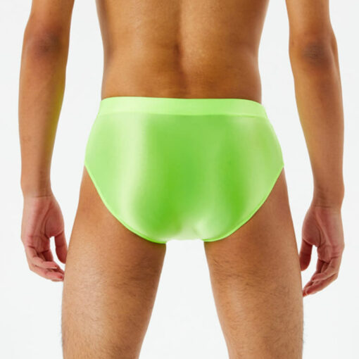 Mens Chastity Cage Holder Panty Silky Pouch Underwear Green Back