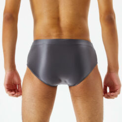 Mens Chastity Cage Holder Panty Silky Pouch Underwear Grey Back