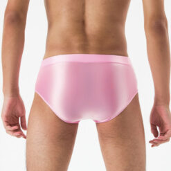 Mens Chastity Cage Holder Panty Silky Pouch Underwear Pink Back