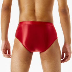 Mens Chastity Cage Holder Panty Silky Pouch Underwear Red Back