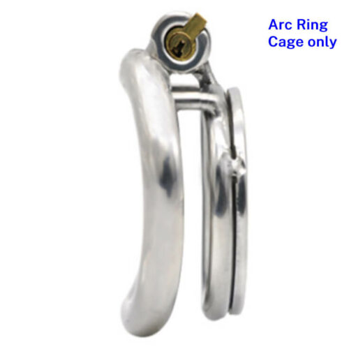 Steel Flat Chastity Cage With Urethral Tube Arc Ring Cage Only