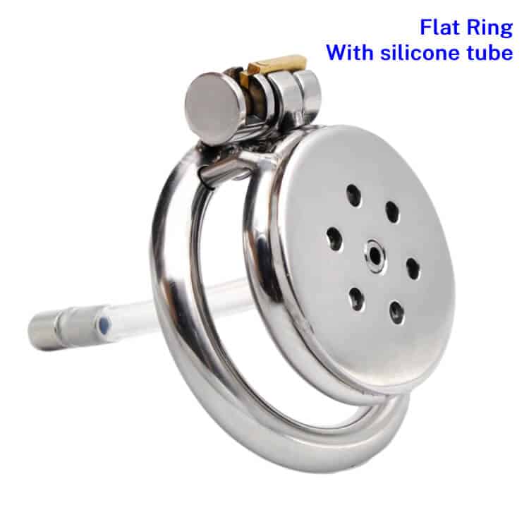 Stainless Steel Sissy Flat Pancake Chastity Cage Urethra Chastity Metal  Ring