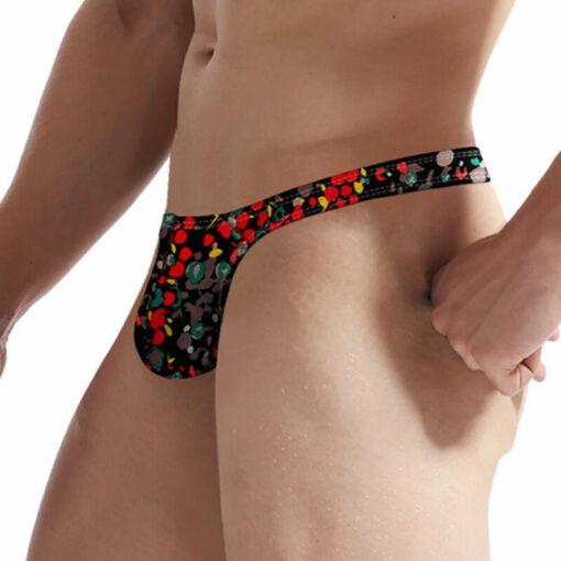 Colorful Printed Pattern Pouch Thong Model1