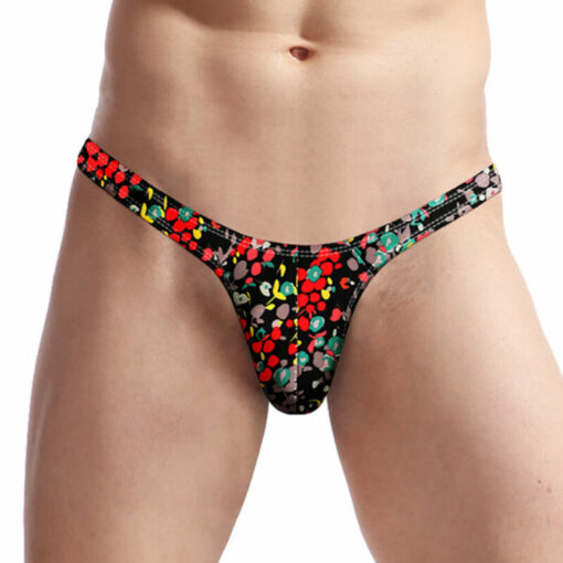 Colorful Printed Pattern Pouch Thong Model3
