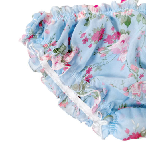 Femboy Frilly Chiffon Panties Blue Details