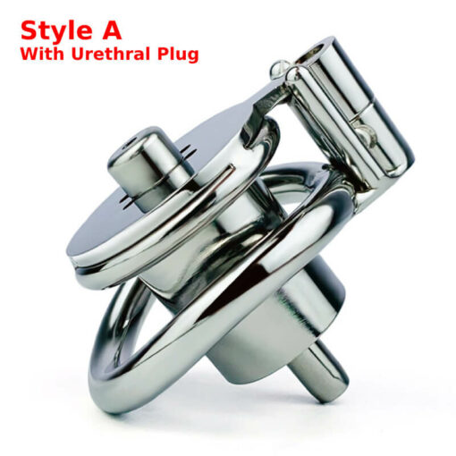 Keyless Inverted Chastity Cage StyleA Cage With Urethral Plug1