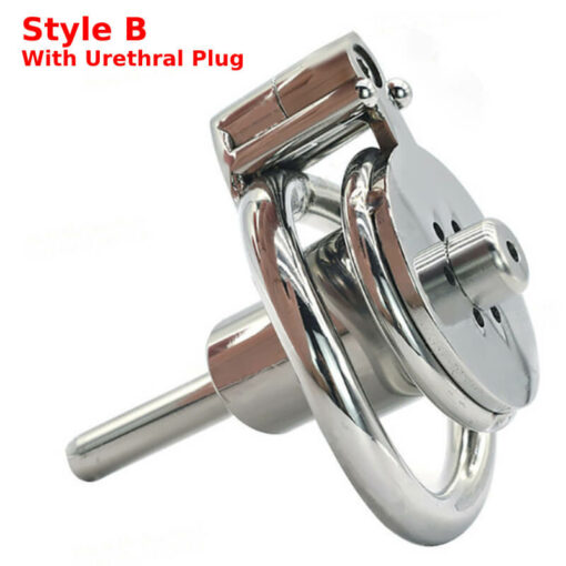 Keyless Inverted Chastity Cage StyleB Cage With Urethral Plug