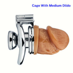 Keyless Inverted Chastity Cage With Dildo Medium1