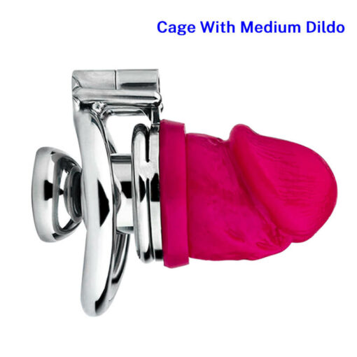 Keyless Inverted Chastity Cage With Dildo Medium2