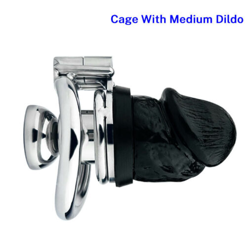 Keyless Inverted Chastity Cage With Dildo Medium3