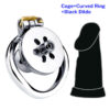Cage+Curved Ring+Black Dildo