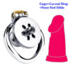 Cage+Curved Ring+Rose Red Dildo