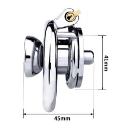 Magic Lock Inverted Chastity Cage With Dildo Round Ring Cage Size