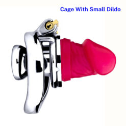 Magic Lock Inverted Chastity Cage With Dildo Small2