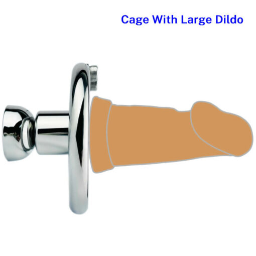 Negative Penis Cup Inverted Chastity Cage With Dildo Large Complexion Dildo