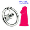 StyleA Cage+Rose Red Dildo
