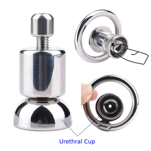 Negative Penis Cup Inverted Chastity Cage With Dildo Urethral Cup Instruction2