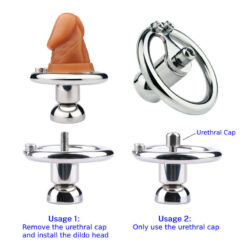 Negative Penis Cup Inverted Chastity Cage With Dildo Usage