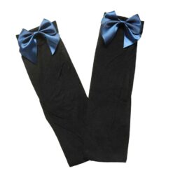 Sissy Boy Thigh Highs Bow Stockings Black And Cyan Blue Butterfly3