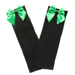 Sissy Boy Thigh Highs Bow Stockings Black And Green Butterfly3
