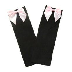 Sissy Boy Thigh Highs Bow Stockings Black And Pink Butterfly3