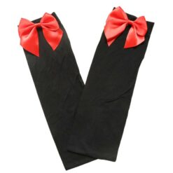 Sissy Boy Thigh Highs Bow Stockings Black And Red Butterfly3