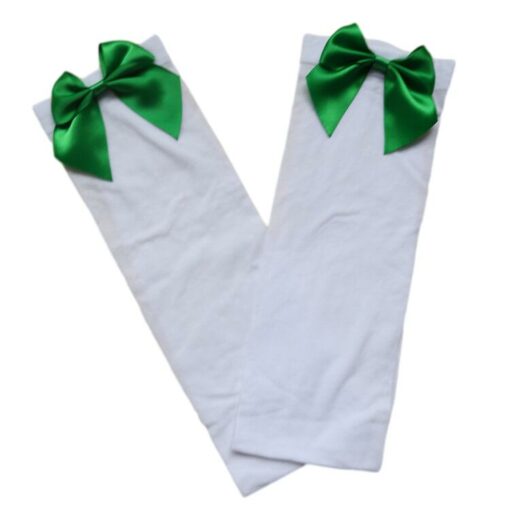 Sissy Boy Thigh Highs Bow Stockings White And Green Butterfly3