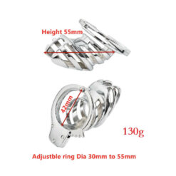 Adjustable Handcuff Metal Chastity Device Sizes