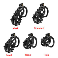 Customizable Spiked Chastity Cage For Punishment Black