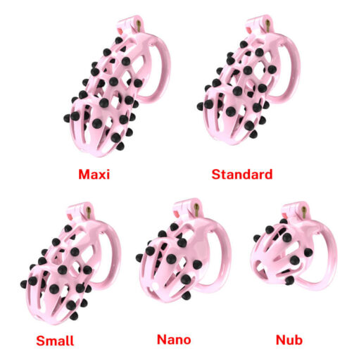 Customizable Spiked Chastity Cage For Punishment Pink