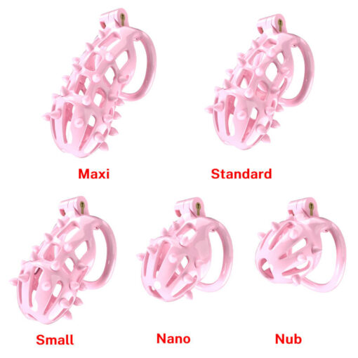 Customizable Spiked Chastity Cage For Punishment Pure Pink