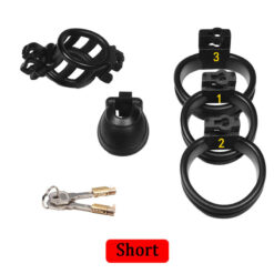 Double Locked Black Chastity Cage Short Style Accessories