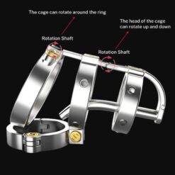 Steampunk Custom Steel Chastity Cage Rotatable Cage Parts