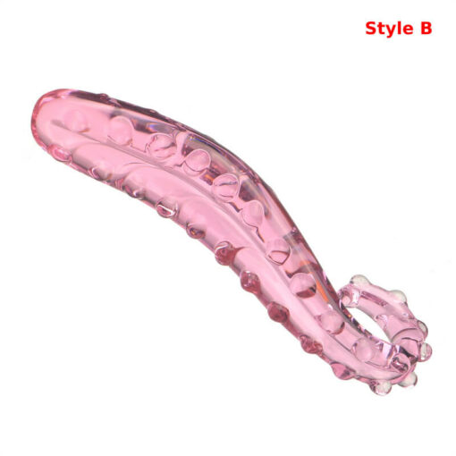 7 Inch Clear Glass Curved Tentacle Dildo StyleB3