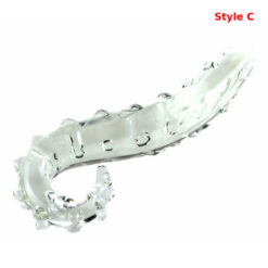 7 Inch Clear Glass Curved Tentacle Dildo StyleC1
