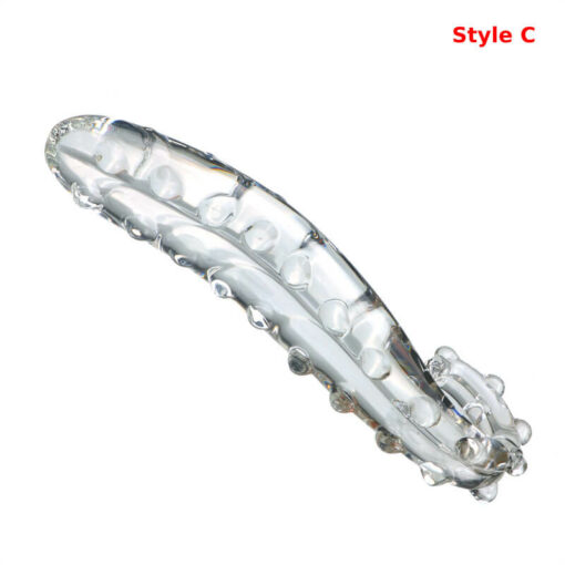 7 Inch Clear Glass Curved Tentacle Dildo StyleC3